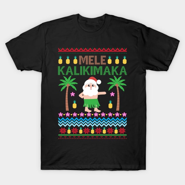 Mele Kalikimaka Hawaiian Merry Christmas Song Holiday T-Shirt by Mayzin